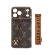 Designer-Inspired Monogram iPhone Case with Detachable Strap & Wallet Pocket