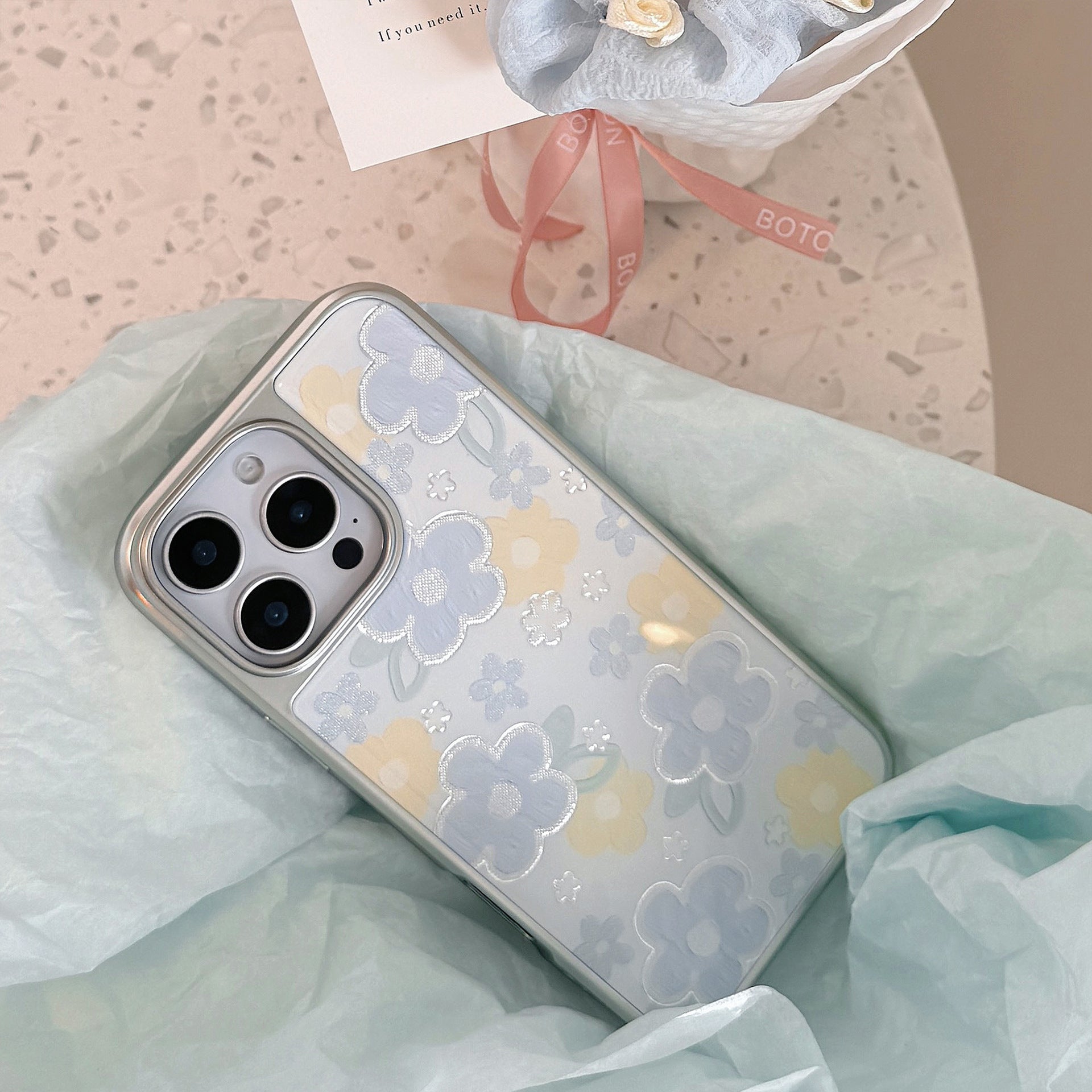 Kullattu öljymaalaus kukka omena 16promax matkapuhelinkuori iphone 15 Epoxy 17 sopii huawei mate 70