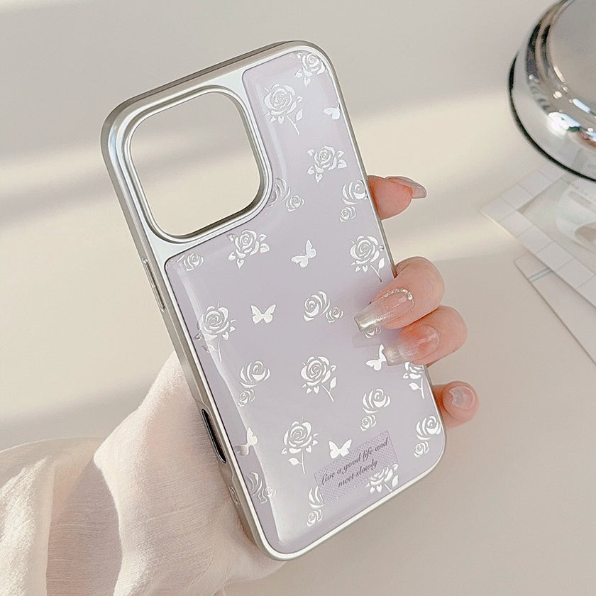 Kullattu ruusuperhonen 16 apple 17 pro max matkapuhelinkuorelle iphone 14 Epoksi 13 lempeä 15