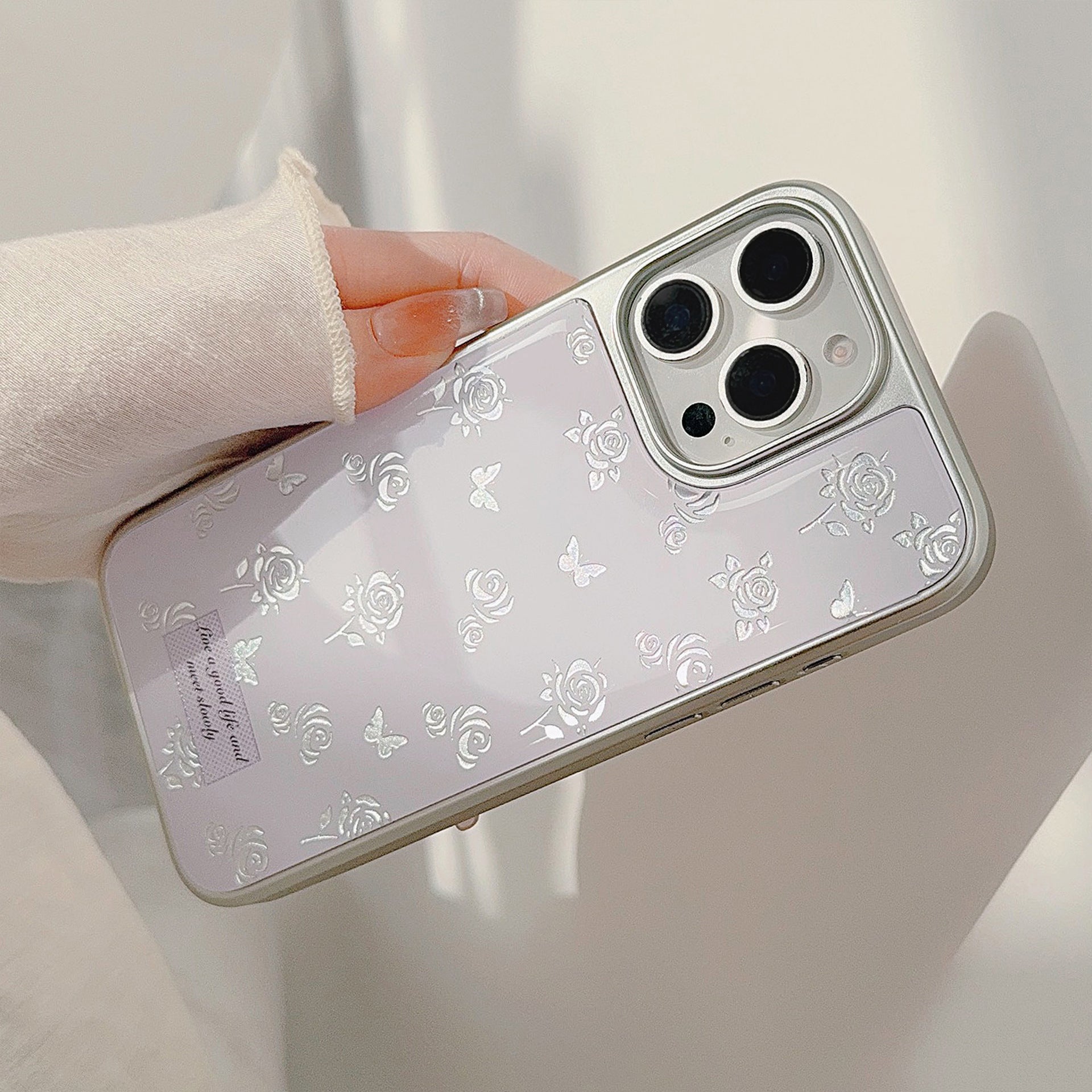 Kullattu ruusuperhonen 16 apple 17 pro max matkapuhelinkuorelle iphone 14 Epoksi 13 lempeä 15