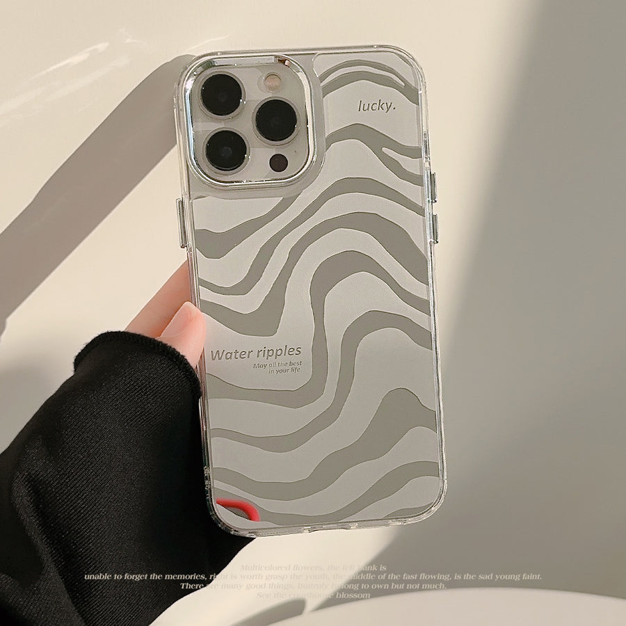 Abstract mirror iphone16 iPhone case 17promax simple 13 premium 11 makeup mirror 12 zebra pattern