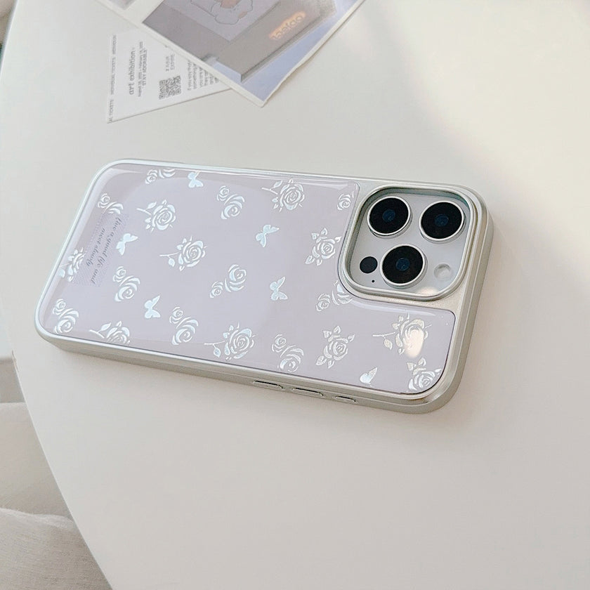 Kullattu ruusuperhonen 16 apple 17 pro max matkapuhelinkuorelle iphone 14 Epoksi 13 lempeä 15