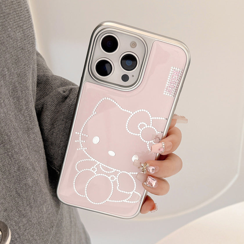 金箔 iphone 16 携帯電話ケース 15 プロマックスピンク漫画猫 14 アップル 13 エポキシ 17 Huawei 社