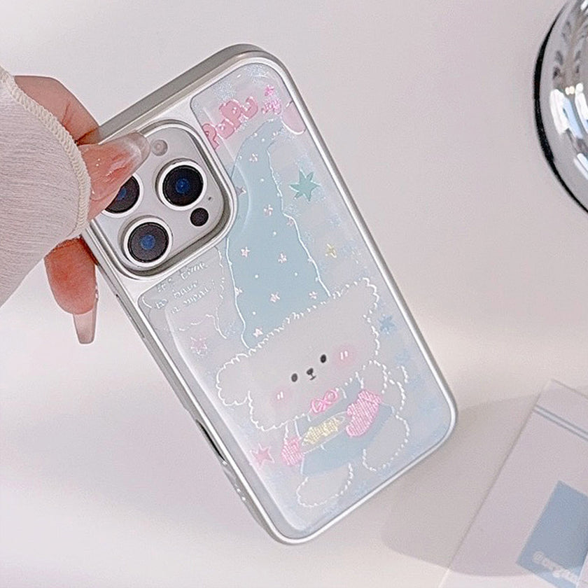 Kullattu iphone16 matkapuhelinkotelo 15promax ruudullinen sarjakuva pentu 14 Apple 13 Epoxy 17 Huaweille