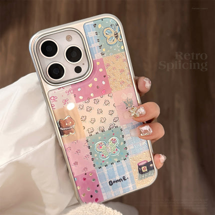 כיסוי משבצות מוזהב 16 pro max כיסוי לטלפון נייד אייפון 17 אפל 15 ציפוי אלקטרו 14 קשה ישים ל-huawei