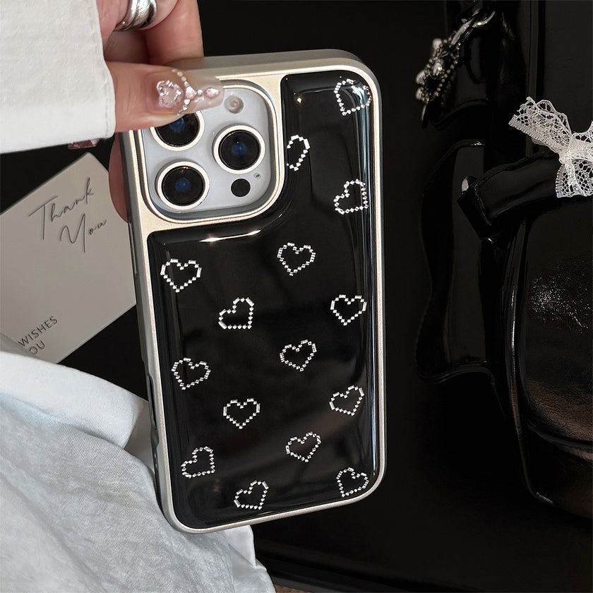 金メッキは Apple 16 プロマックス携帯電話ケース iPhone 17 エポキシシンプルスモールラブ 13 電気メッキ 14 落下防止に適しています。