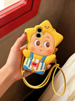 LuckyStar Cartoon Silikon iPhone-fodral – Söt Star Baby med Crossbody-rem