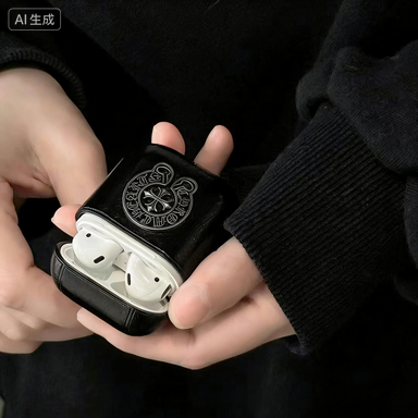 Chrome Hearts 가죽 AirPods 케이스 – 고딕 스타일, 일상 보호